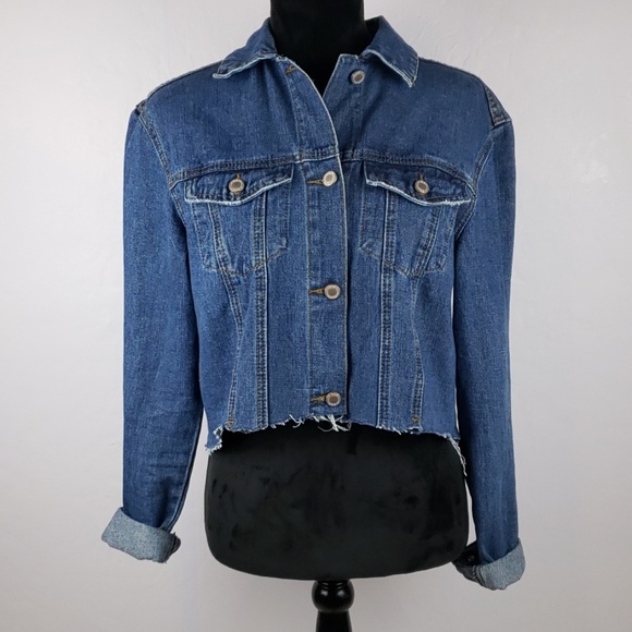 Boom Boom Jeans Jackets & Blazers - BoomBoom Jeans Distressed Cropped Raw Hem Jacket
